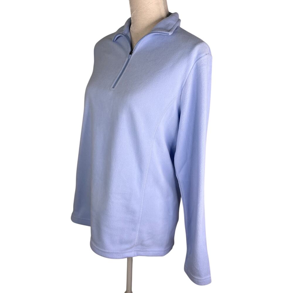 Lands End Anyweather Fleece Quarter Zip Pullover Clear Blue Sky M 10-12 New - Picture 3 of 8